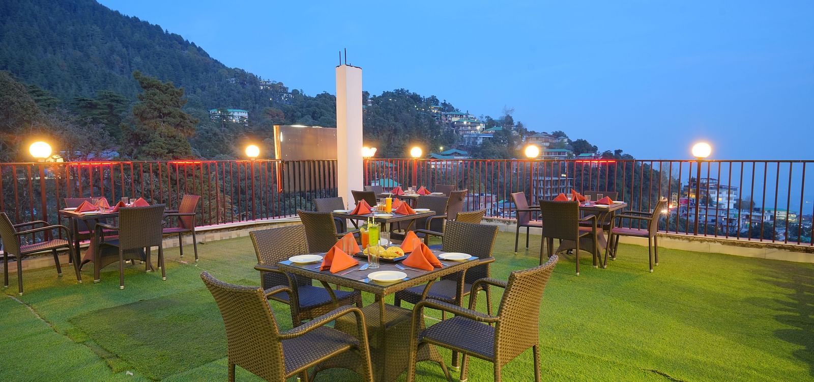 Image of the open air dining space at the resort | DLS Hotel Shiva Sanctuary and Spa